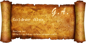Goldner Alex névjegykártya